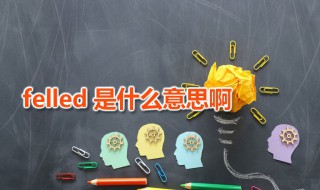 felled是什么意思啊 feld啥意思