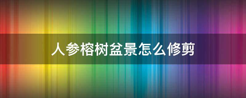 人参榕树盆景怎么修剪 人参榕树盆景怎样修剪