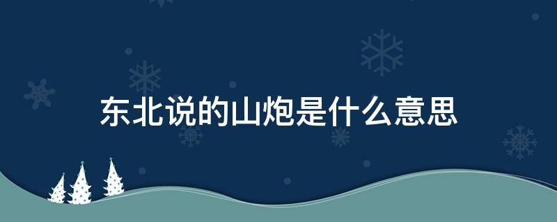 东北说的山炮是什么意思 东北人说的山炮是什么意思