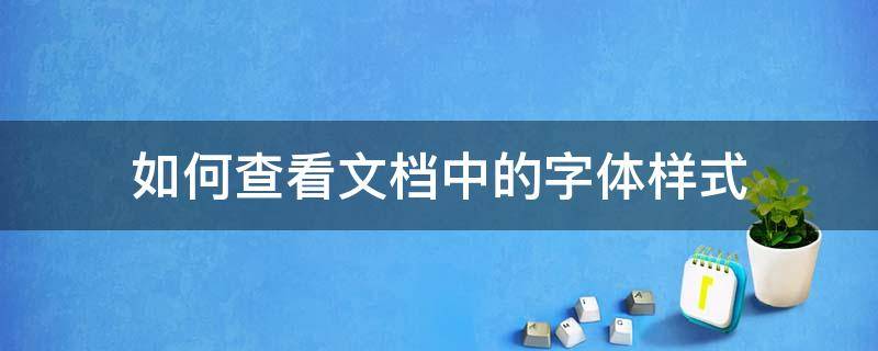 如何查看文档中的字体样式 怎么查看文档的字体格式