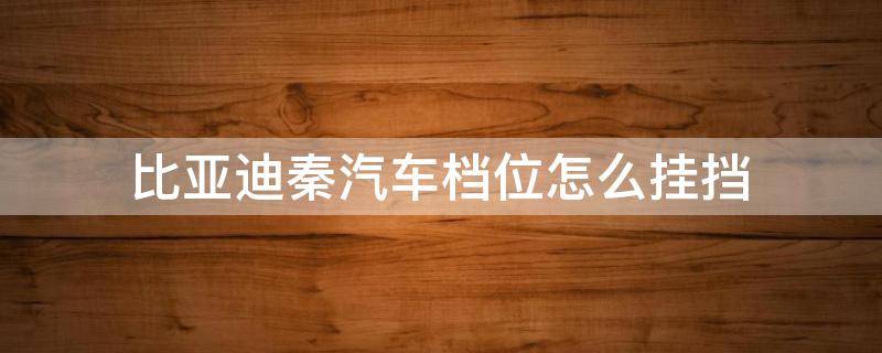 比亚迪秦汽车档位怎么挂挡 比亚迪秦空挡怎么挂