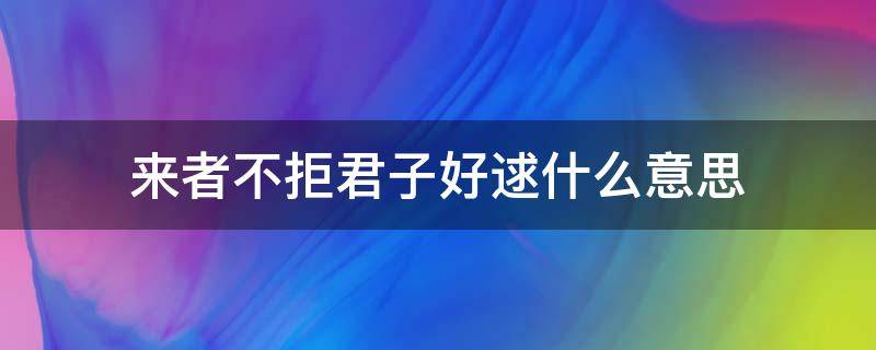 来者不拒君子好述 来者不拒君子好逑什么意思