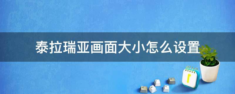 泰拉瑞亚画面大小怎么设置 泰拉瑞亚画质设置