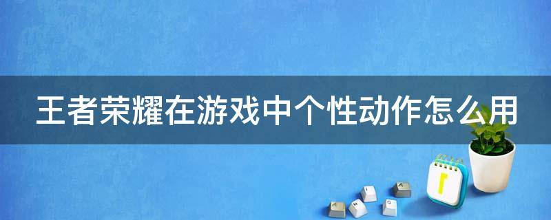 王者荣耀在游戏中个性动作怎么用 王者荣耀在游戏中个性动作怎么用不了