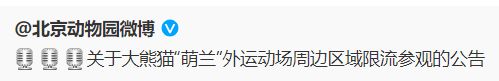 2023北京动物园大熊猫萌兰外运动场周边区域限流参观公告