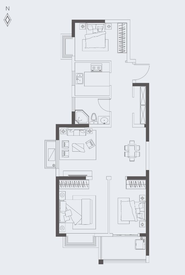 南京观雅建筑设计工程有限公司 南京观泓雅苑户型图88平米