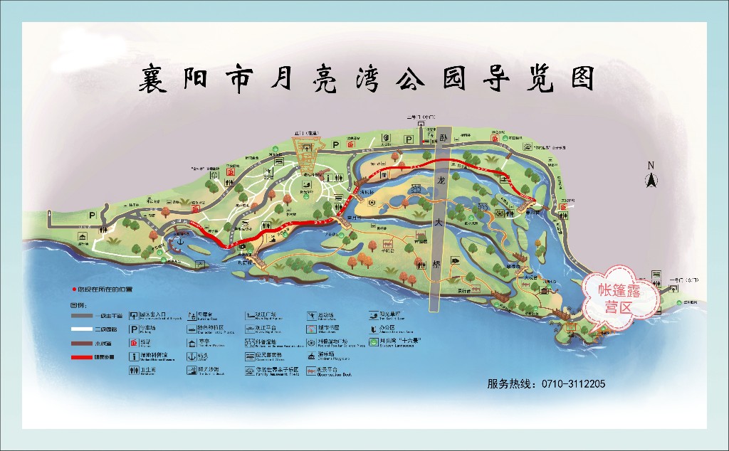 襄阳市月亮湾公园现在开放了 2023襄阳月亮湾公园平面导览图