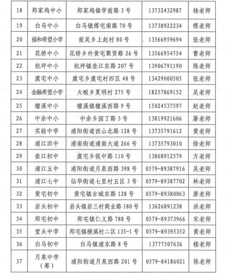 2023年浦江县义务教育阶段学校招生入学工作实施方案