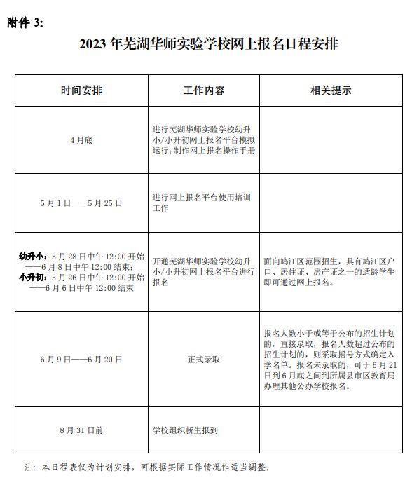 2023年芜湖华师实验学校小学一年级报名指南