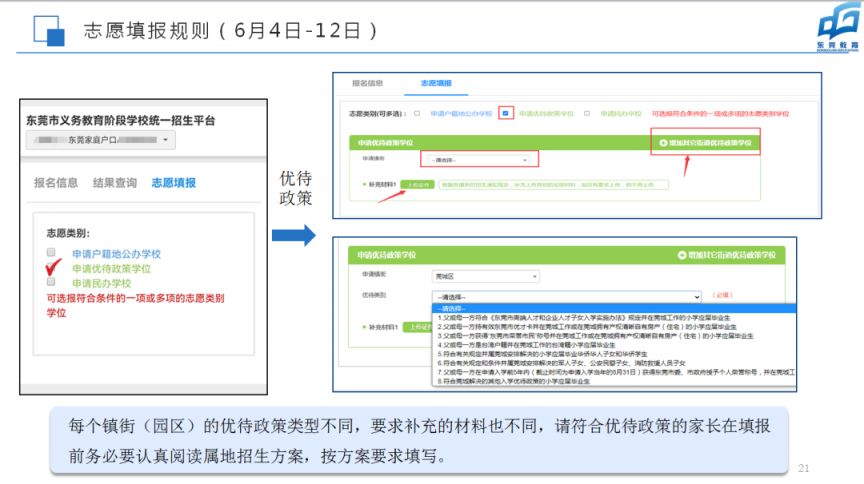 2023东莞户籍学生入学志愿填报指引图片