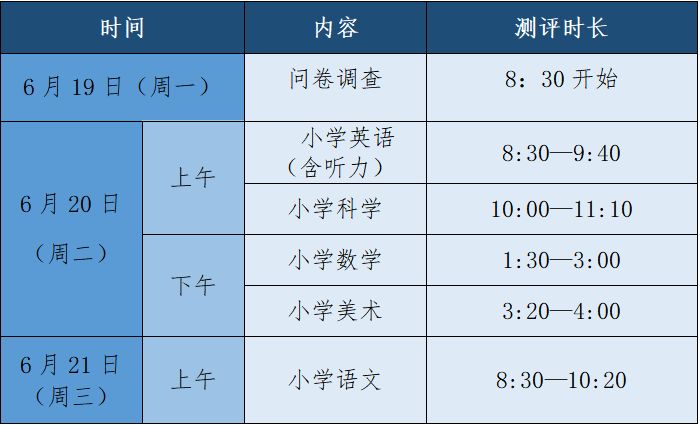 温州乐清市中小学期末考试时间和暑假时间