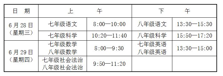 2023温州平阳县初中小学期末考试时间+暑假时间