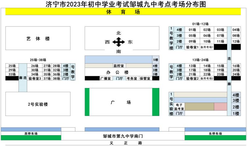 邹城中考考点安排2023 2020邹城中考考点