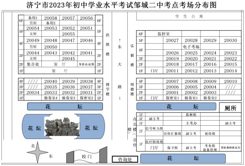 邹城中考考点安排2023 2020邹城中考考点