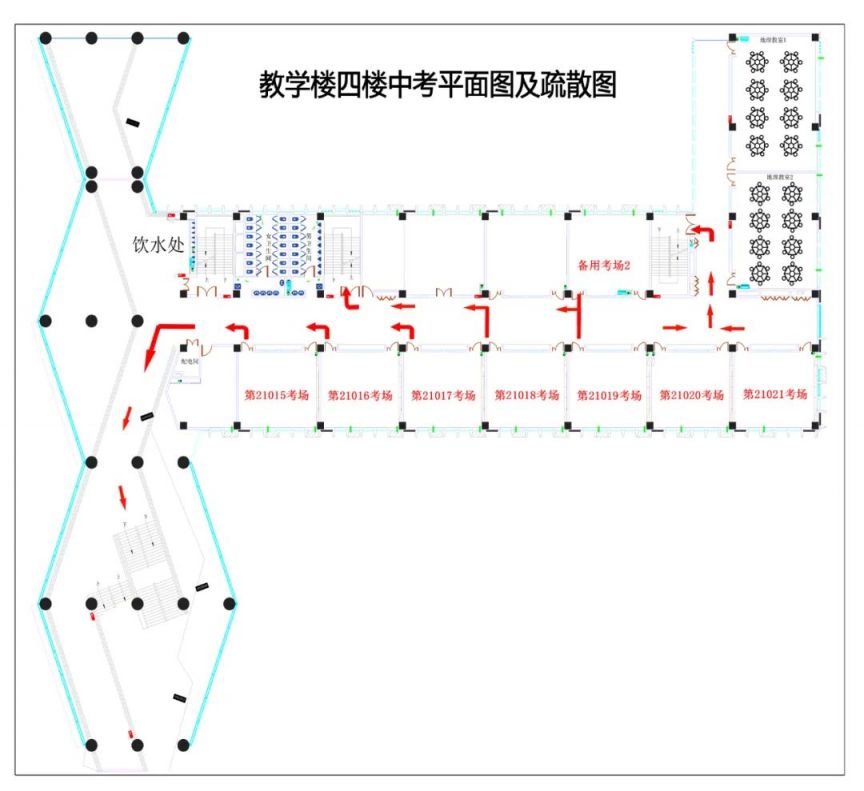 2023年天津市滨海新区开发区中考考点考场示意图