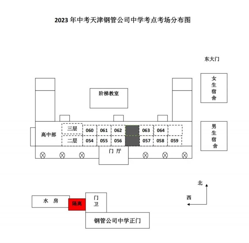 2023年天津市东丽区中考考点考场示意图