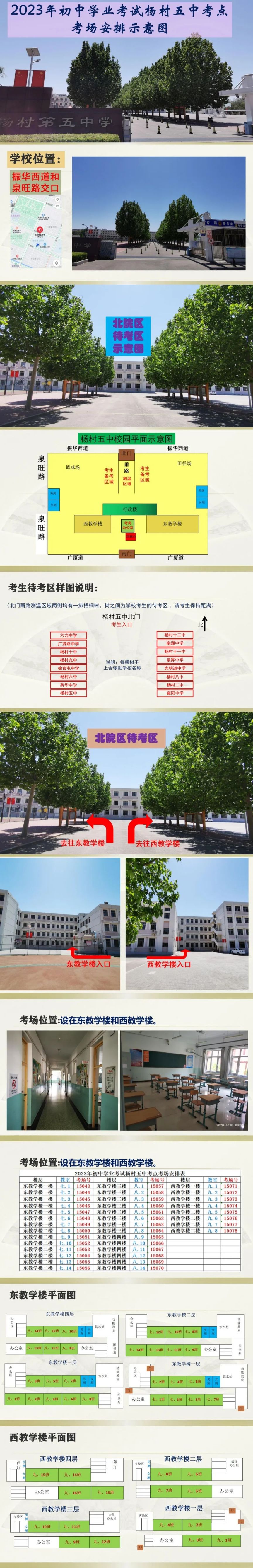 2023年天津市武清区中考考点+考场示意图