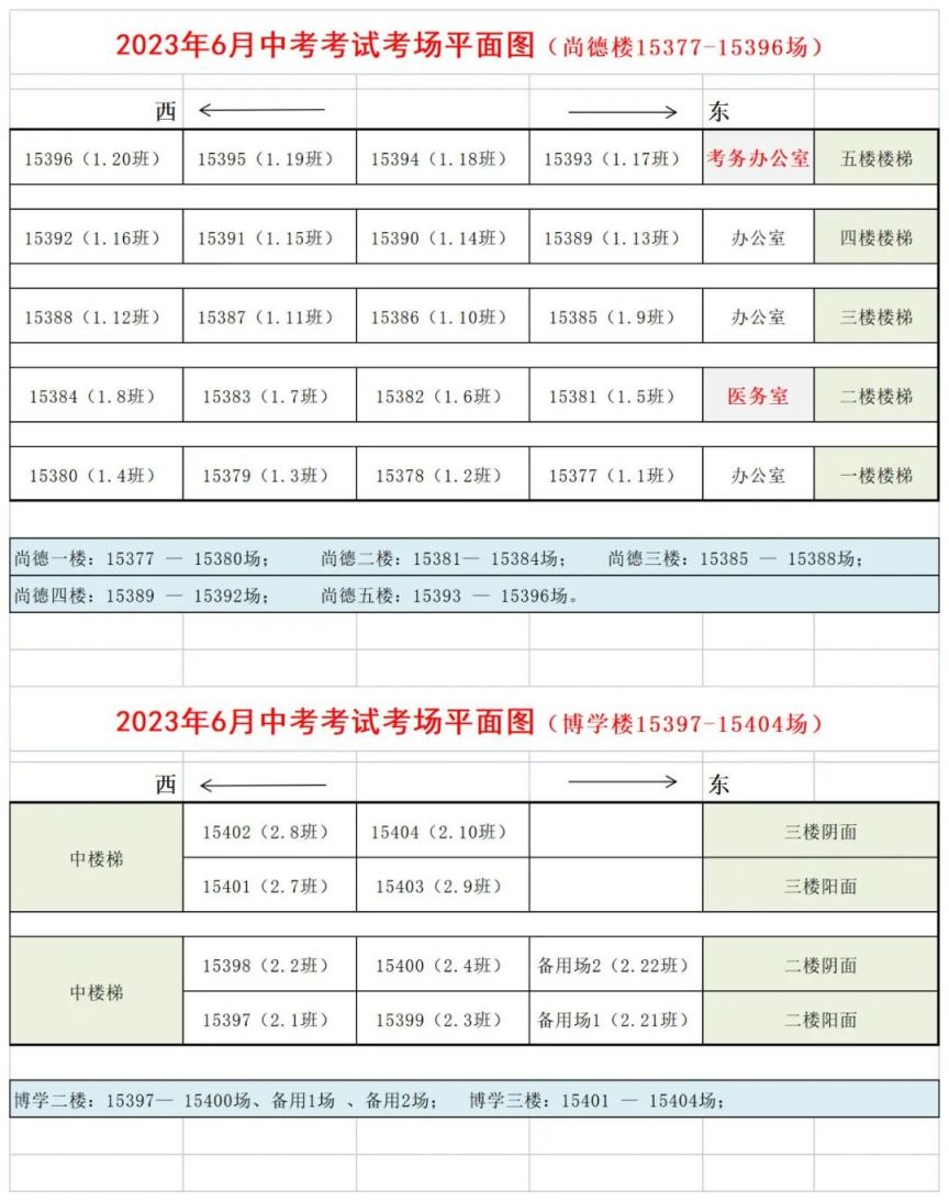 2023年天津市武清区中考考点+考场示意图