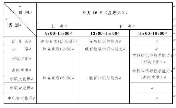 2023下半年教师资格笔试全国统一考试时间