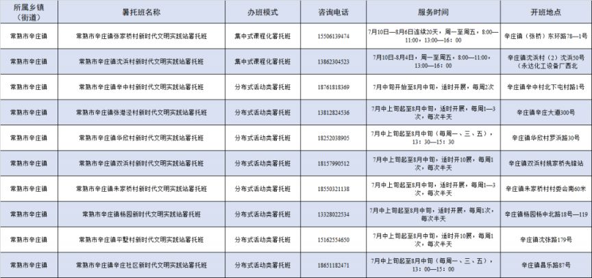 江苏常熟暑期托管班 2023苏州常熟暑托班名单+报名