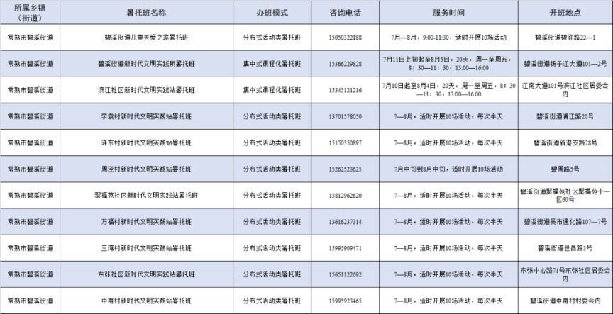 江苏常熟暑期托管班 2023苏州常熟暑托班名单+报名