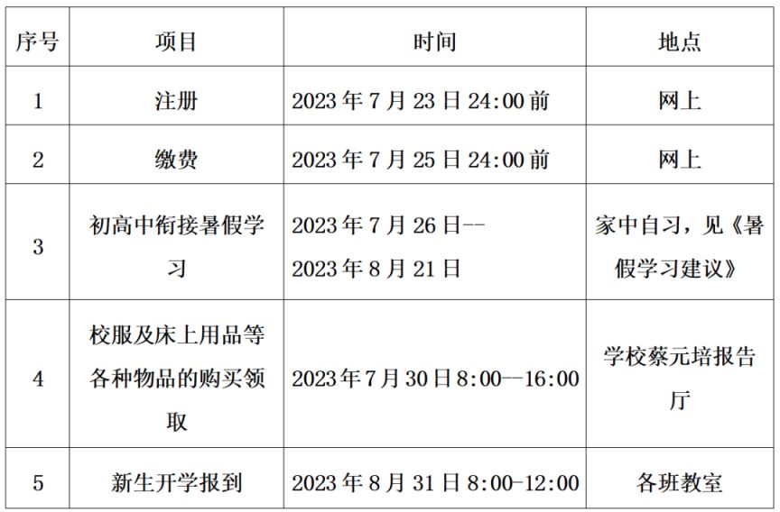 关于珠海市斗门区第一中学2023级新生注册报到的通知