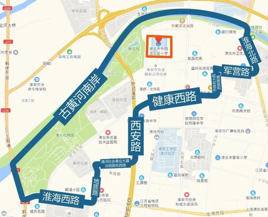 2023年清江浦区淮安市外国语实验小学学区划分