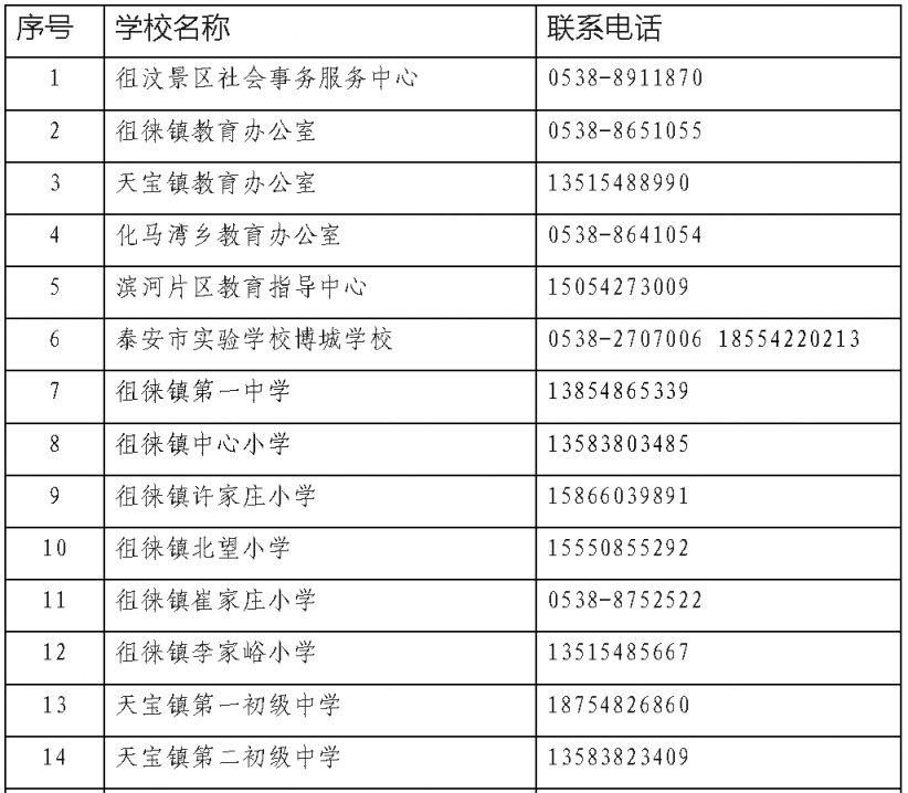 徂汶景区2023年义务段招生报名咨询电话