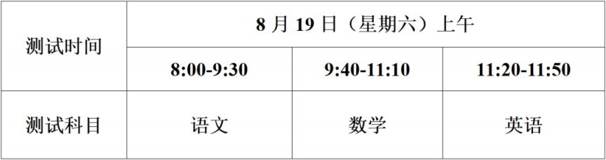 2023年泉州市培元中学初一新生入学测试考试安排